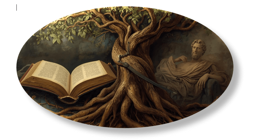 Screenshot 2025-09-25 195238 Tree, book, sword, classical theme.