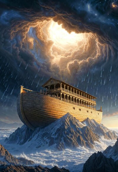 The Ark resting on Mount Jūdī