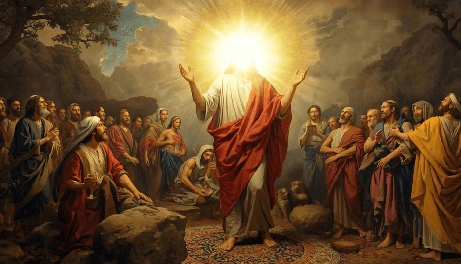 Abraham entertaining the three angels by Rembrandt