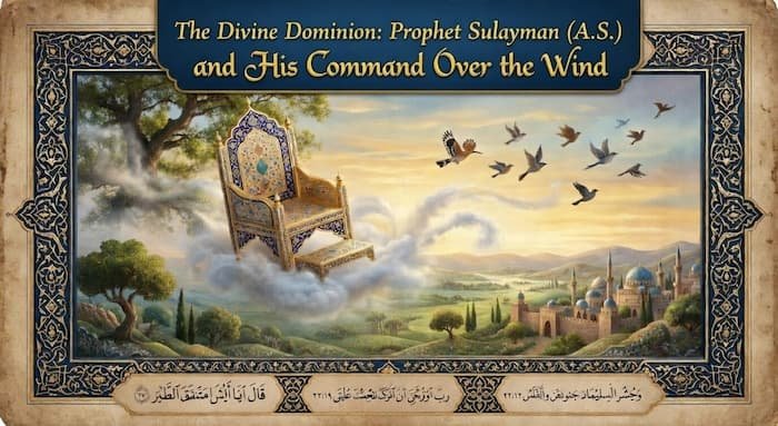 Prophet Sulayman commanding the wind.