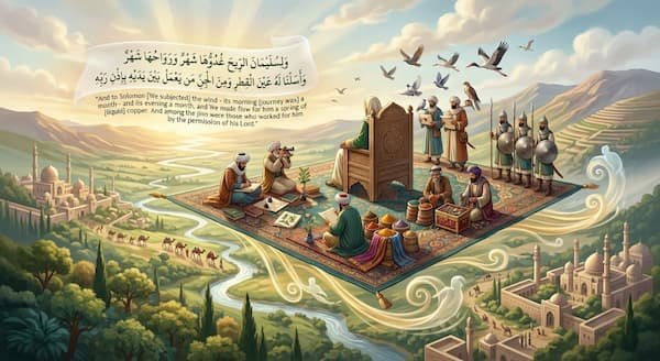 Historical scene with scholars and royalty